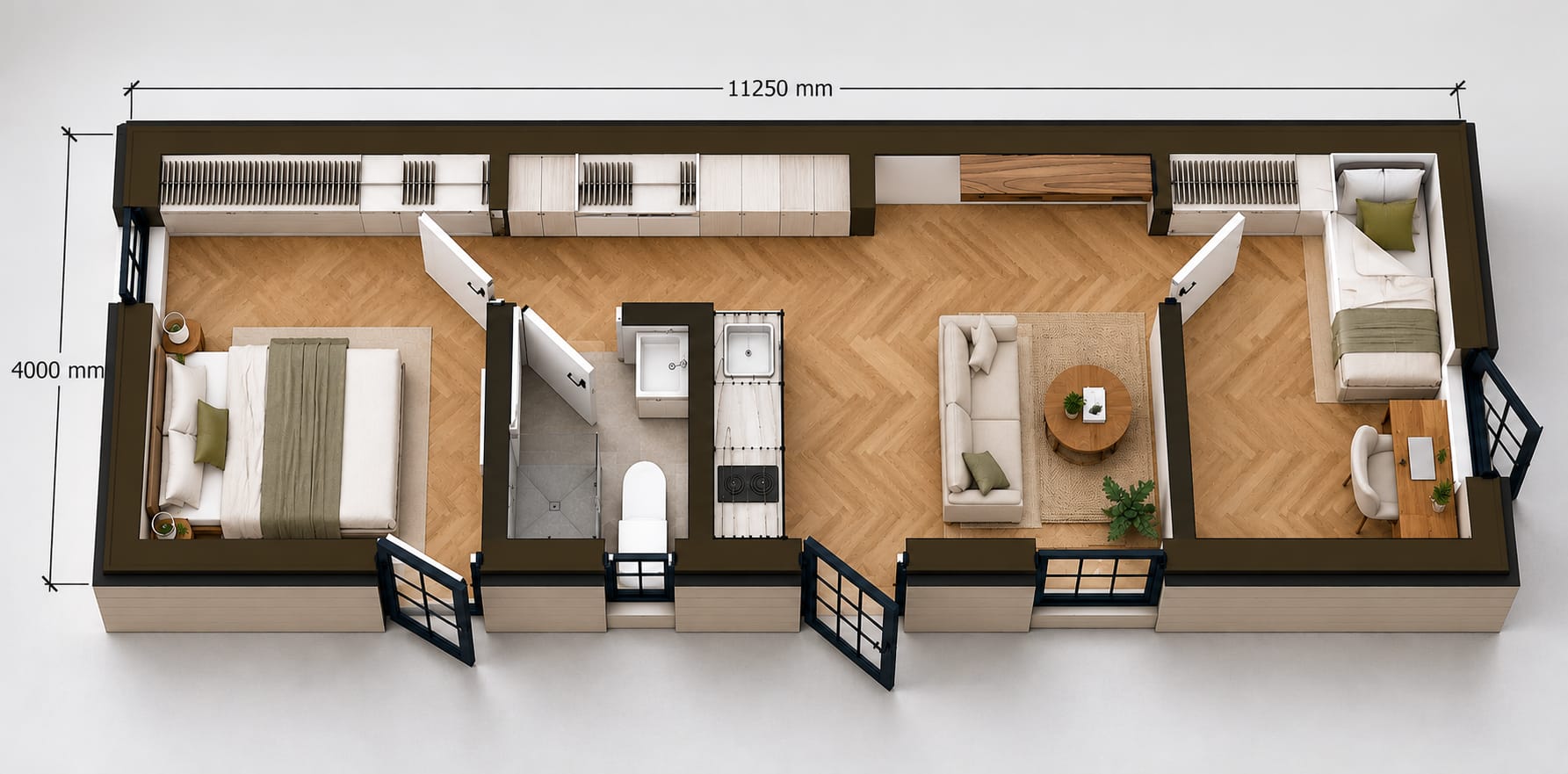 Edward House - Layout - 2 bedrooms
